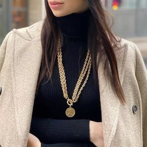 NEW 18K GOLD CHAIN COINT PENDANT NECKLACE
